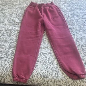 Woman Fleece Sweatpants in Mauve Pink